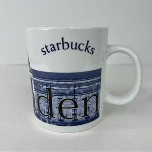 Starbucks Wiesbaden Germany 16 ounce City Mug Collector Series White Blue